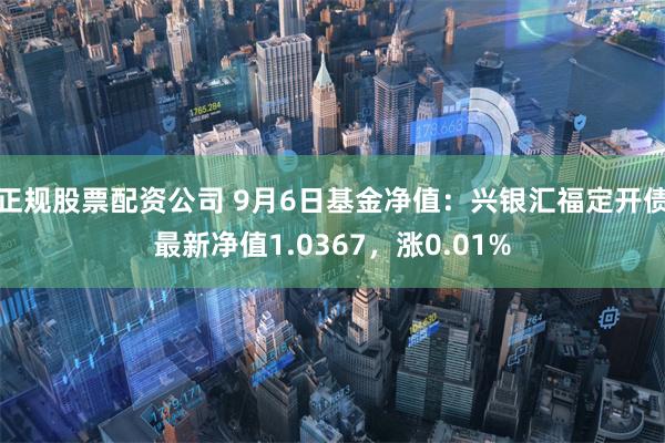 正规股票配资公司 9月6日基金净值：兴银汇福定开债最新净值1.0367，涨0.01%